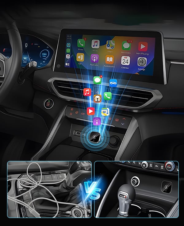 KørSmart | Trådløs CarPlay & Android Auto