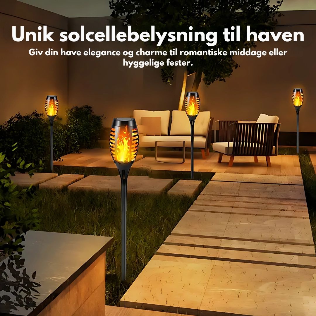 Havelys – Realistisk Solcelledrevet Flammetorch