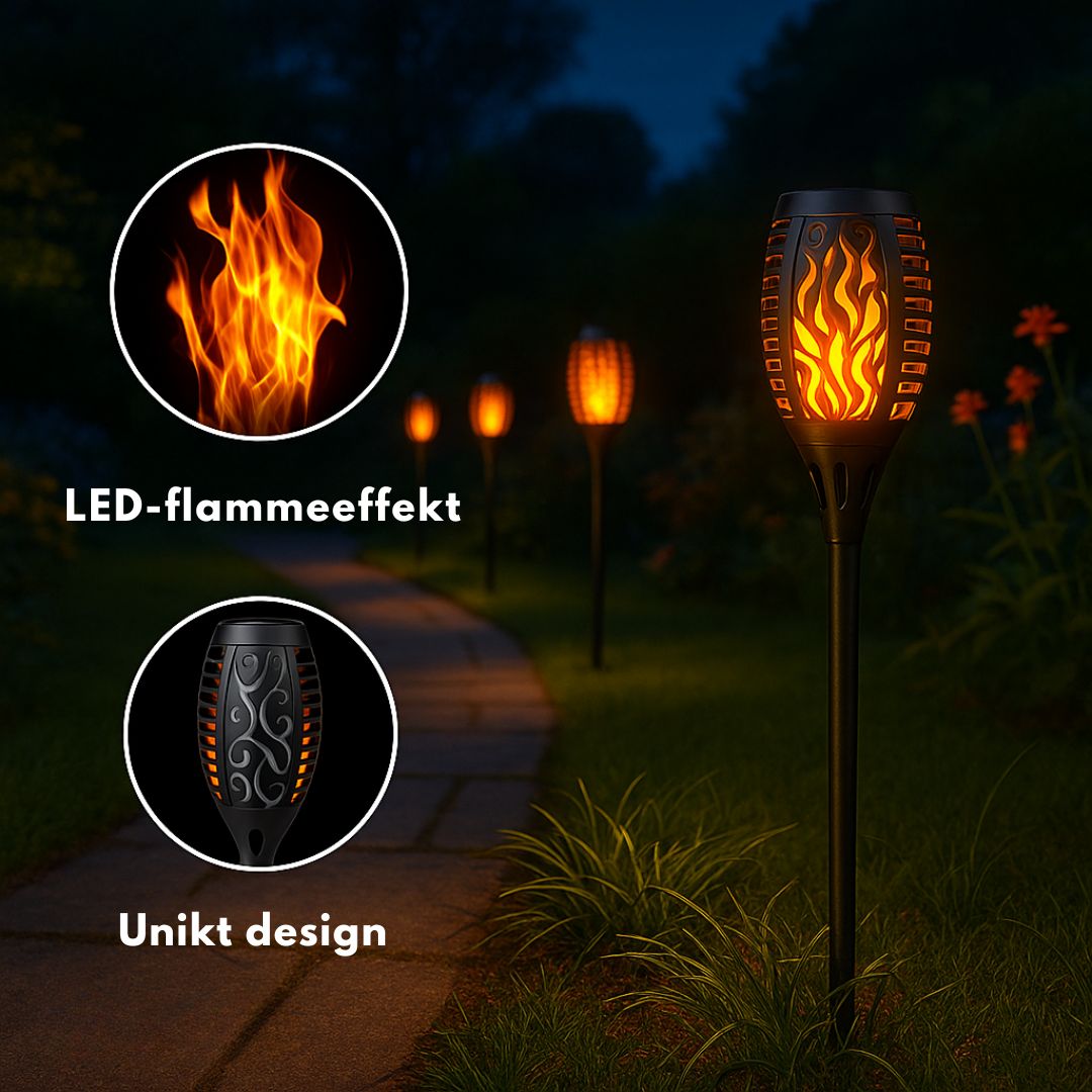 Havelys – Realistisk Solcelledrevet Flammetorch