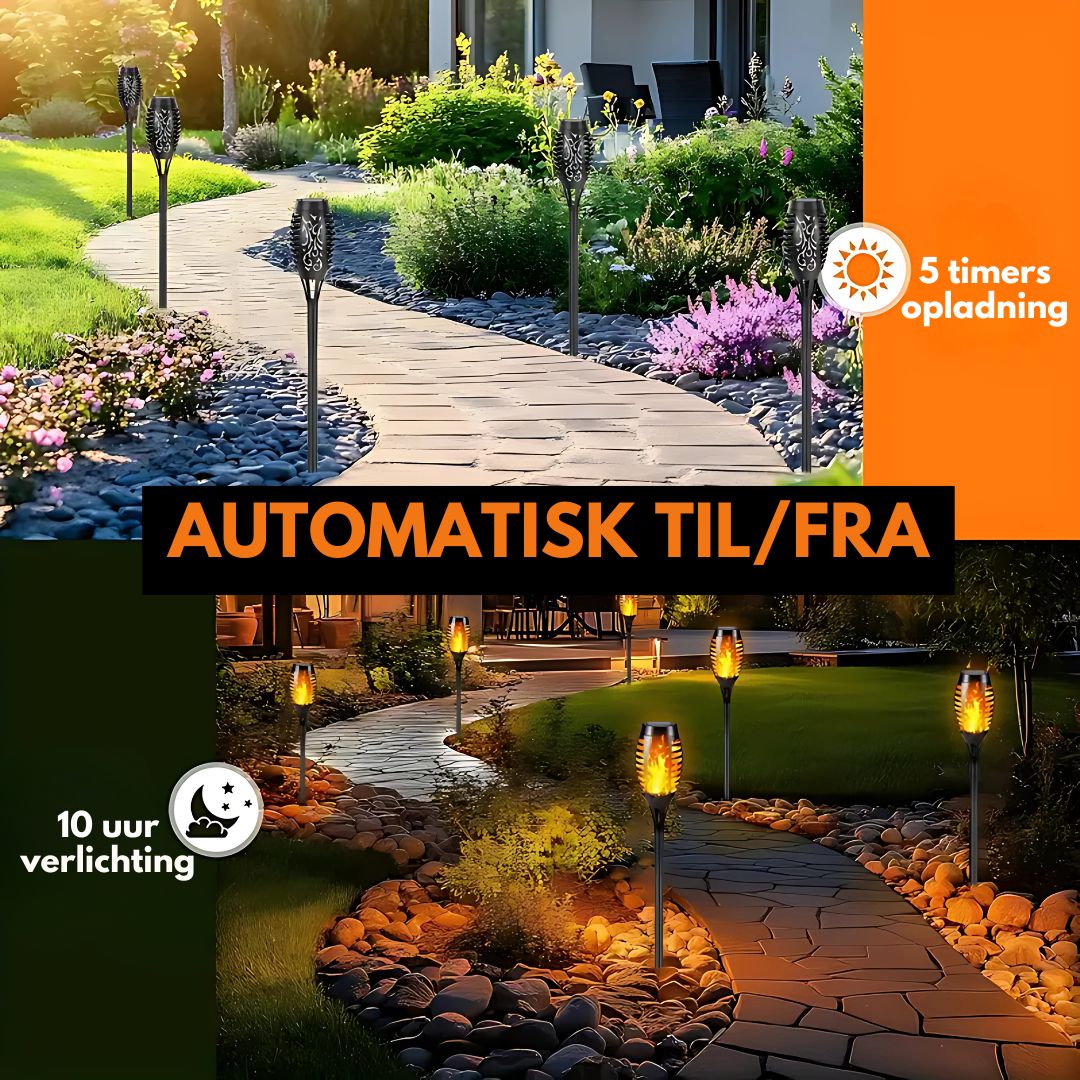 Havelys – Realistisk Solcelledrevet Flammetorch