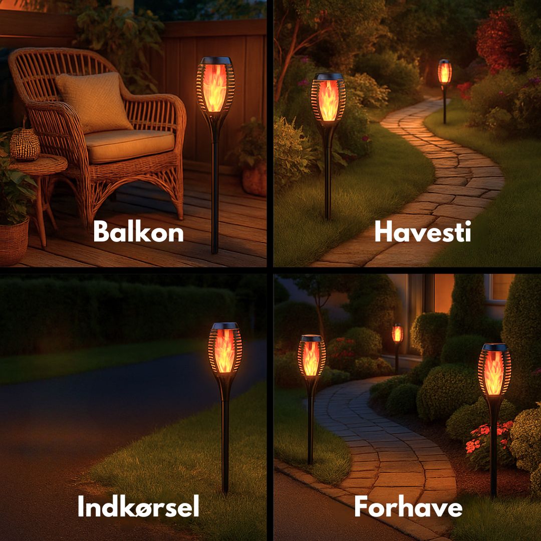 Havelys – Realistisk Solcelledrevet Flammetorch