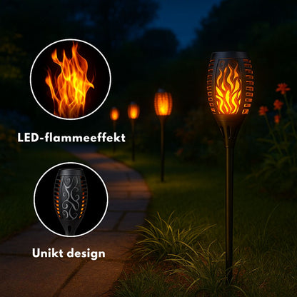 Havelys – Realistisk Solcelledrevet Flammetorch